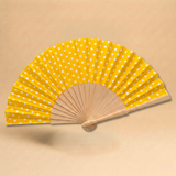 Ventaglio a pois giallo in legno eco-green